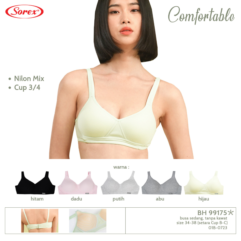 Jual Bra Bh Sorex Tanpa Kawat Busa Tipis Kait Cup A B Shopee Indonesia