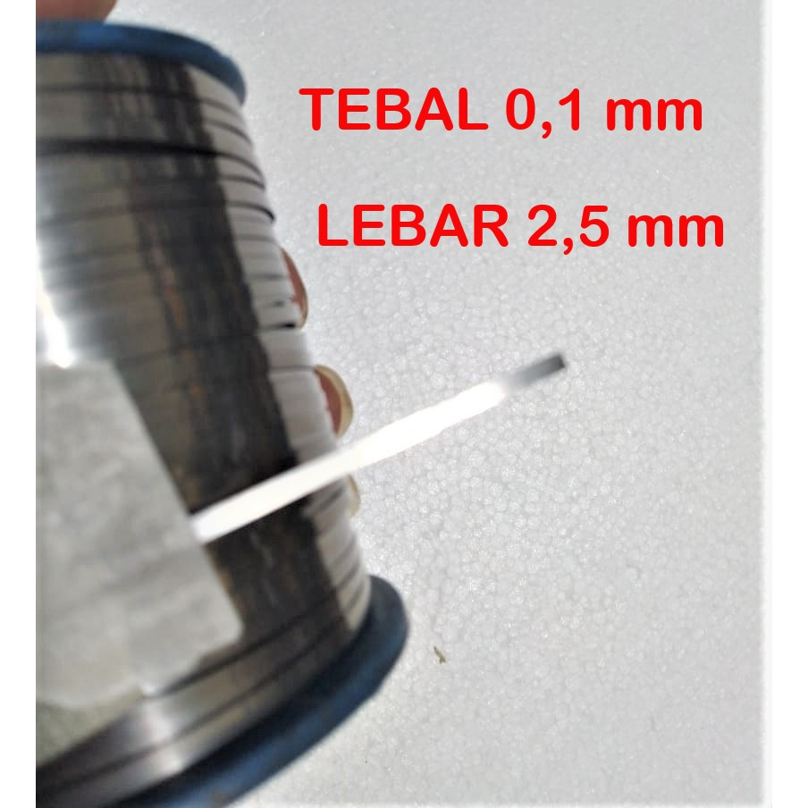 Jual Niklin 0,1 x 2,5mm nikelin pipih tebal 0.10 mm Lebar 2,50 mm plat ...