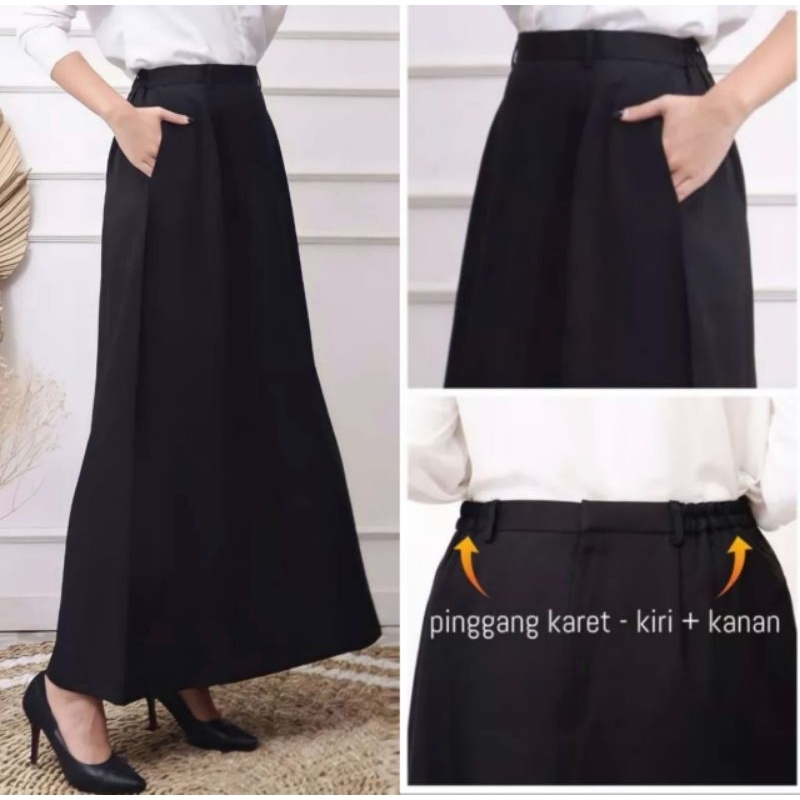 Jual Rok pramuka pembina model A pinggang kancing resleting karet kiri ...