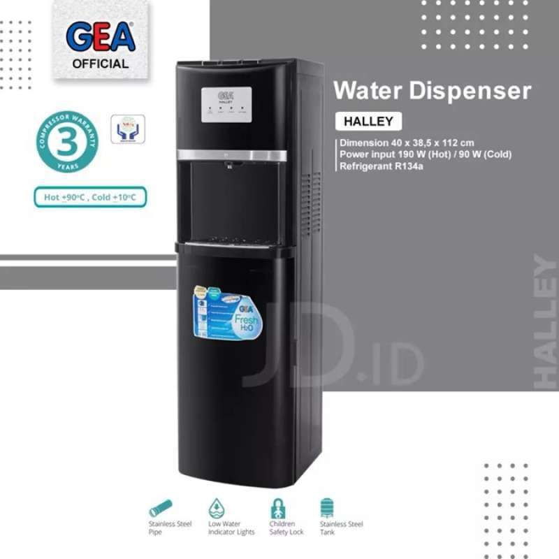 Jual Dispenser Gea Galon Bawah HALLEY (Low Watt-Garansi Resmi) | Shopee ...