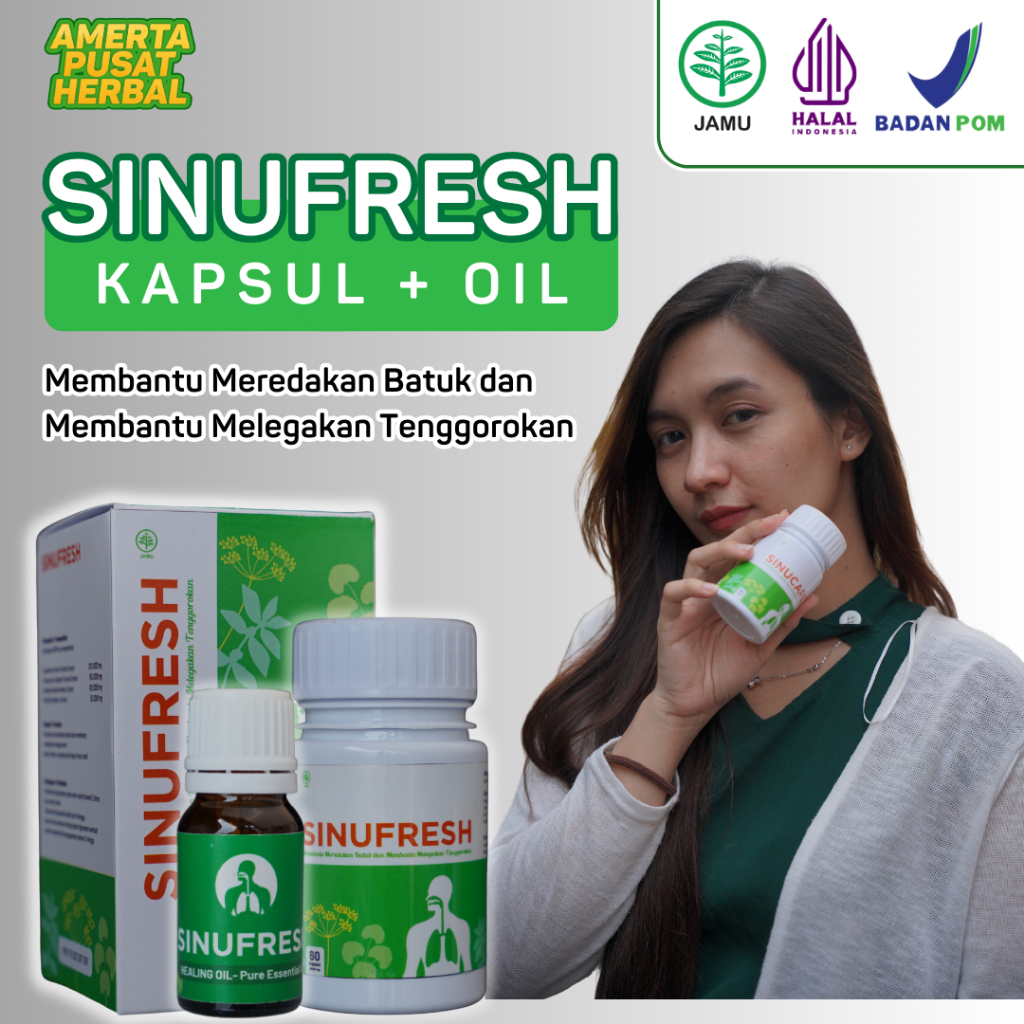 Jual SINUFRESH KAPSUL FREE 1 PEPPERMINT OIL - Obat Sinusitis Obat ...