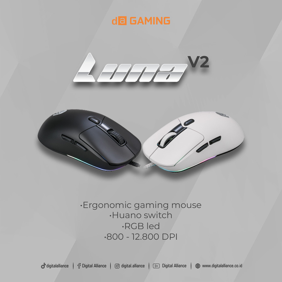 Jual Mouse Digital Alliance LUNA V2 Mouse DA Luna RGB V2 Gaming Mouse