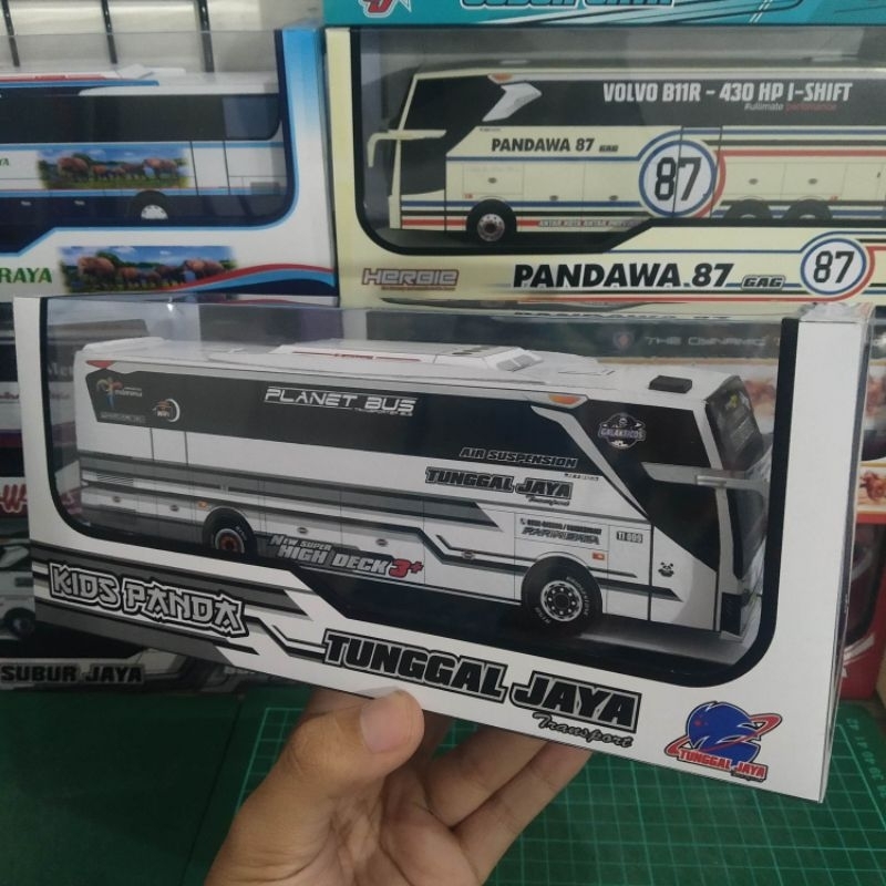 Jual Miniatur Bis Kertas papercraft bus TUNGGAL JAYA "KIDS PANDA