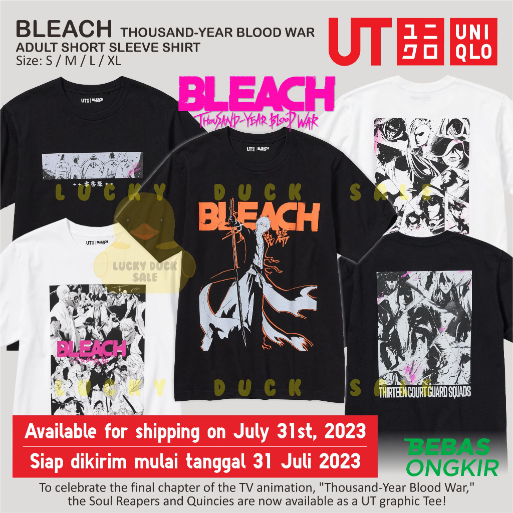 Jual UNIQLO Bleach UT Shirt Anime Ichigo Soul Reaper Quincy Gotei 13