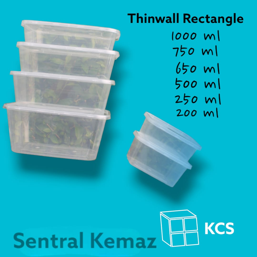 Jual Thinwall Rectangle Kcs 500ml Kemasan Makanan Isi 25pcs Shopee