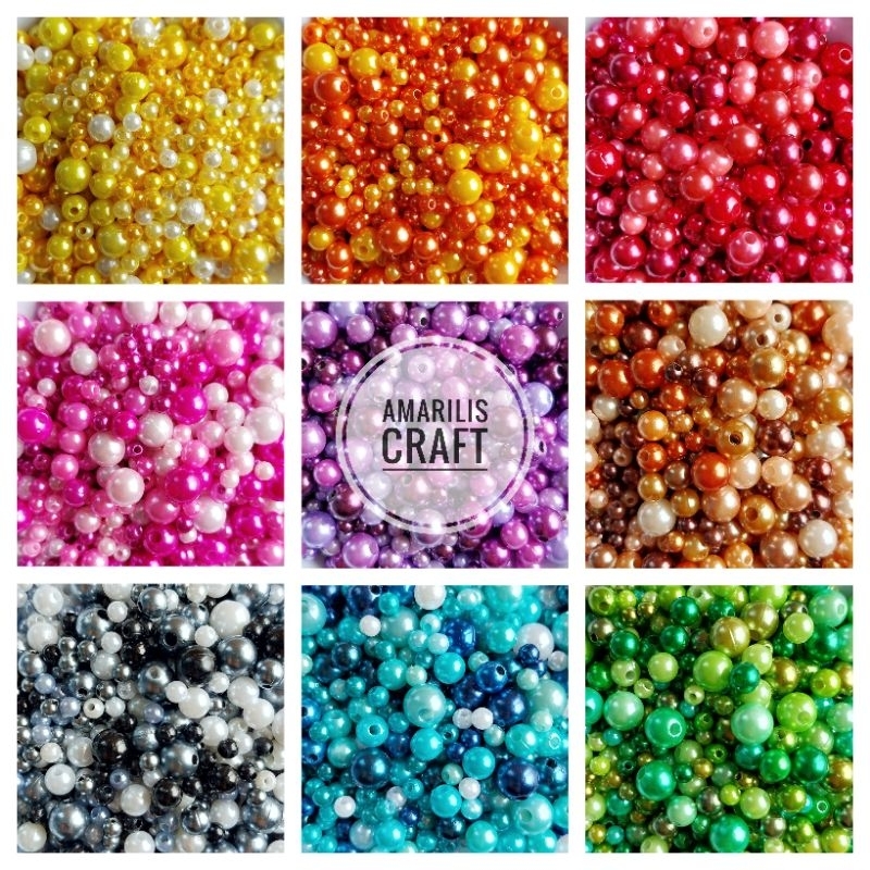 Jual [50gr/30gr] Manik Mutiara MIX SIZE MIX WARNA | Shopee Indonesia