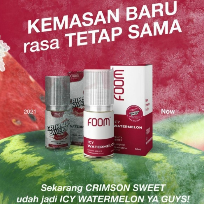 Jual Foom Icy Watermelon Atau Crimson Sweet Vape Liquid Saltnic 30ml ...