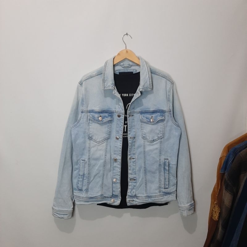 ZARA MAN TRUCKER JACKET DENIM BLUE