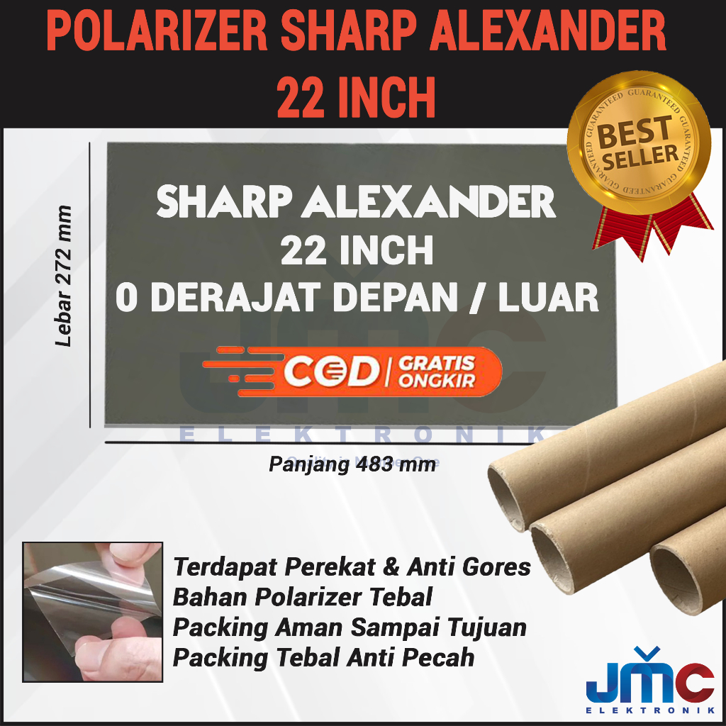 Jual POLARIZER POLARISER 22 INCH 0 DERAJAT SHARP ALEXANDER DIMENSI ...