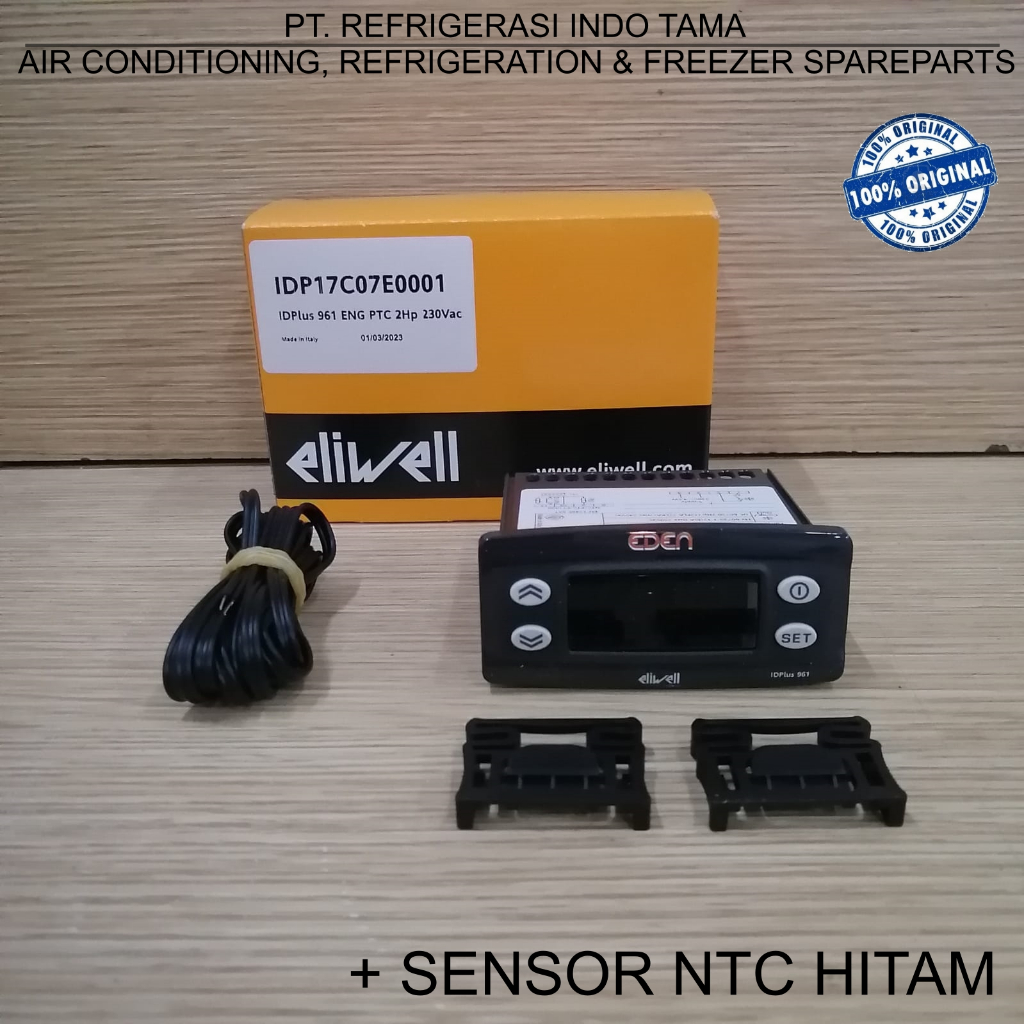 Jual ELIWELL 961 230V + Sensor NTC Hitam IDPLUS Digital Thermostat