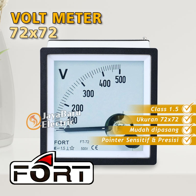 Jual Volt Meter Voltmeter Analog FORT 72x72 Shopee Indonesia