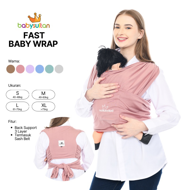 Jual Gendongan Bayi Depan M Shape In Fast Baby Wrap Premium Dengan