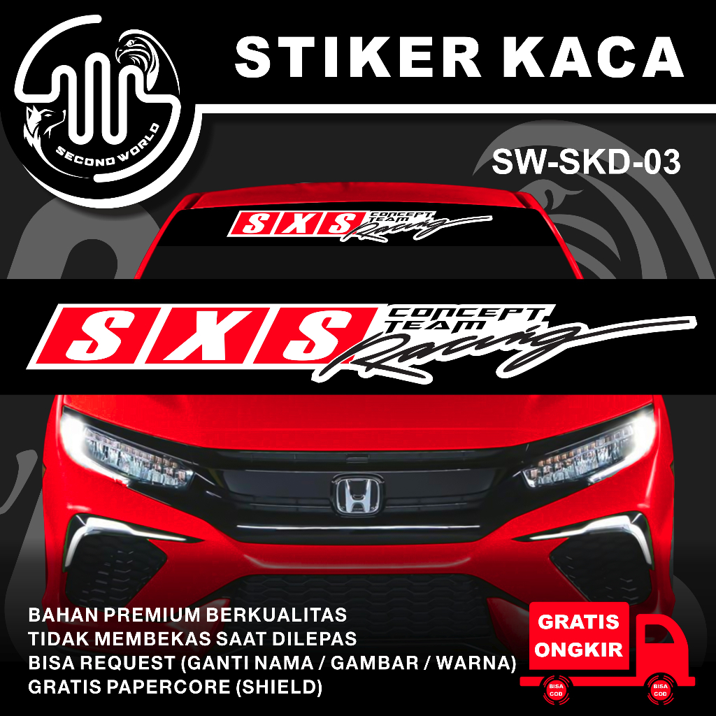 Jual Stiker Kaca Depan Semua Mobil 150x17cm SW-SKD-03 | Shopee Indonesia