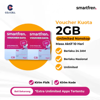 Paket Data Smartfren/Voucher Kuota Smartfren Unlimited Nonstop 2GB 10 Hari Berlaku 24 JAM