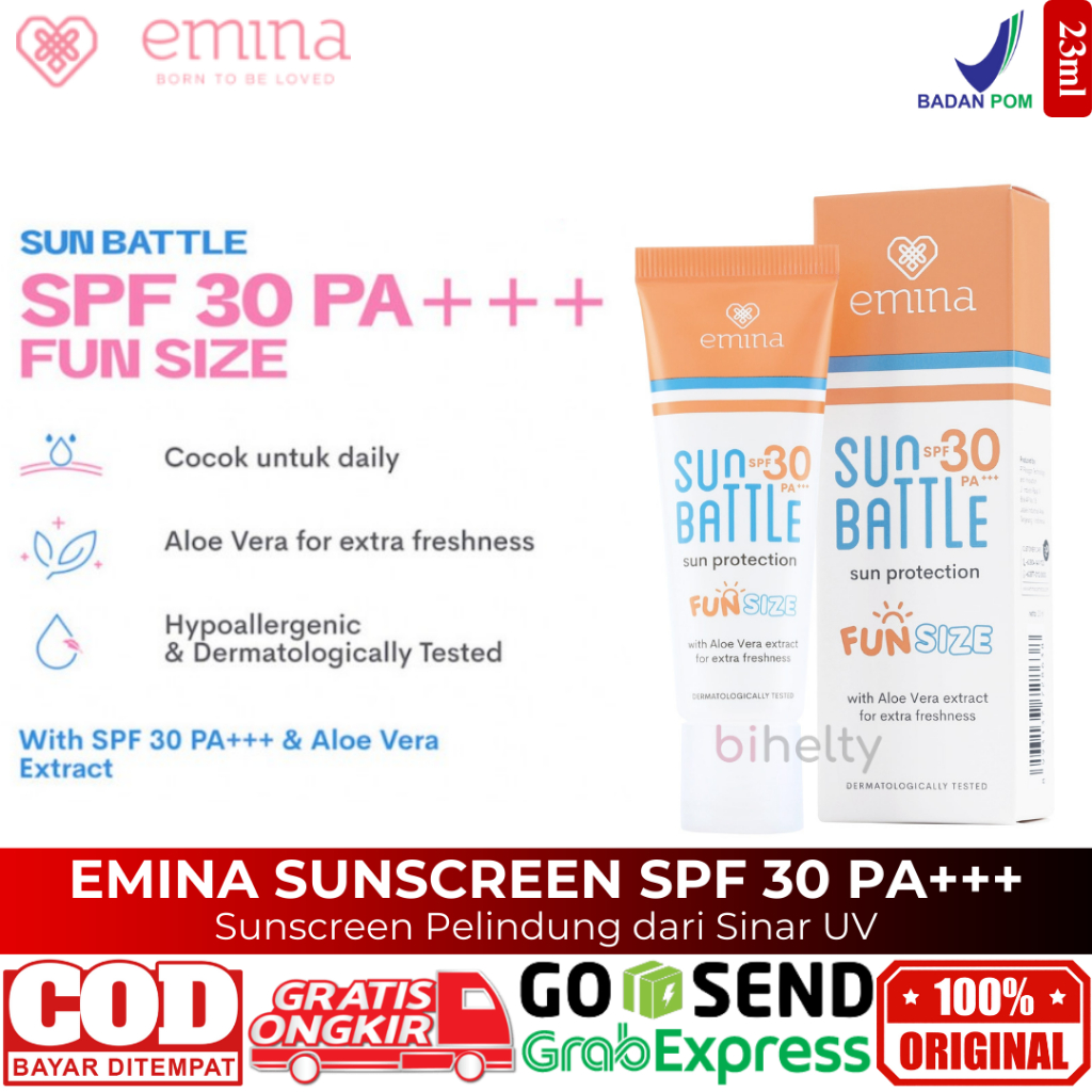 Jual Sunscreen Sunblock Emina Sun Battle SPF 30 PA+++ Sun Protection 23ml Shopee Indonesia