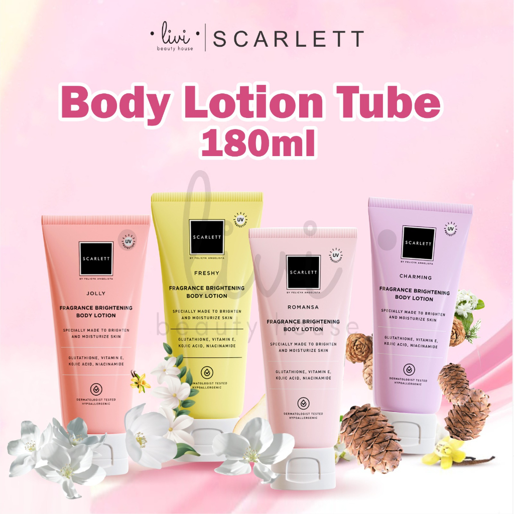 Jual ️CitraCosmetic ️ Scarlett Whitening Body Lotion Travel Pack Tube Series Charming Romansa