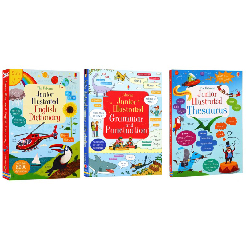 Jual Usborne Junior Illustrated Set Dictionary Thesaurus Grammar Punctuation Shopee Indonesia