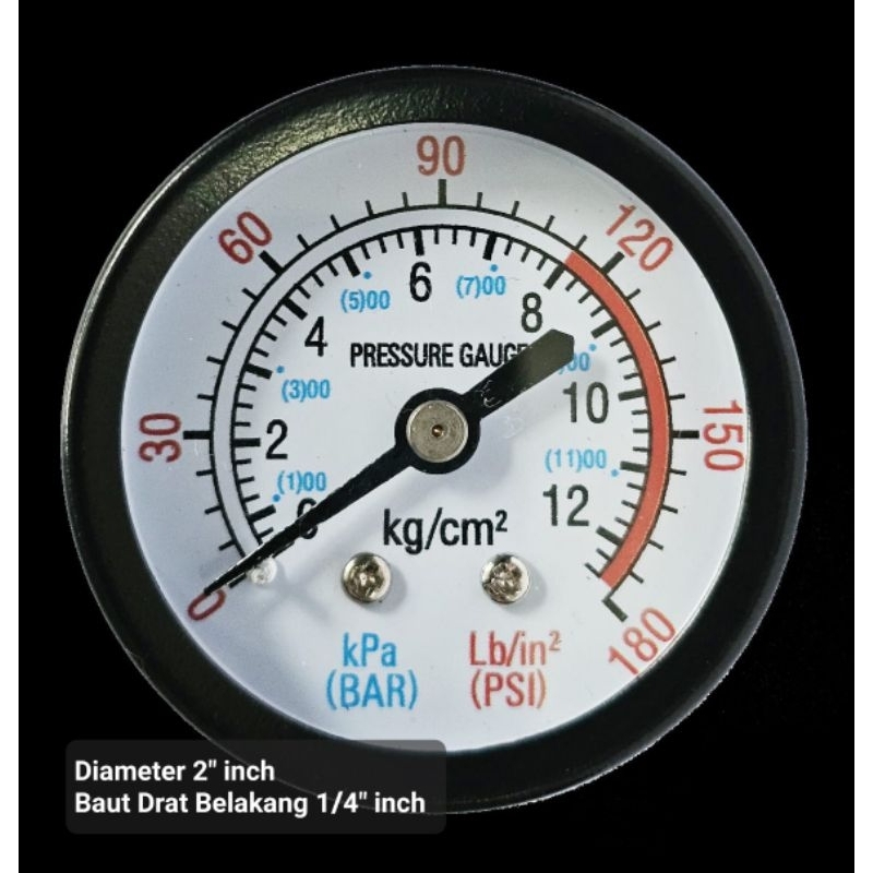 Jual Manometer Meteran Tekanan Angin Kompresor Pressure Gauge Drat ...