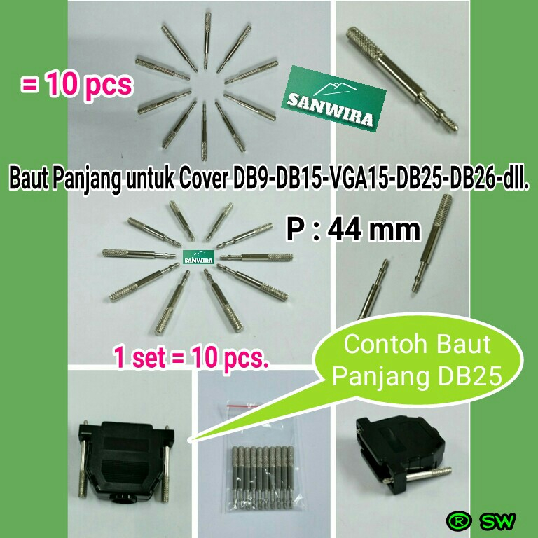 Jual Baut Panjang untuk cover DB9 DB15 VGA15 DB25 DB26 / Baut Panjang 1 ...