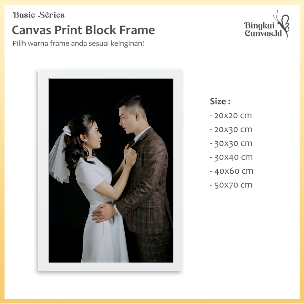 Jual Cetak Foto Bingkai Kanvas 10r - 20r Frame Minimalis Putih ...