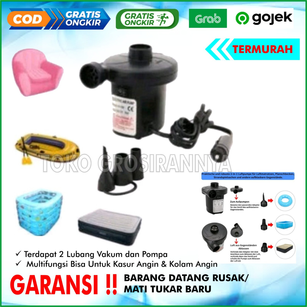 Jual Pompa Angin Listrik Untuk Vacum Hisap Kasur Kolam Renang In Watt V Shopee Indonesia