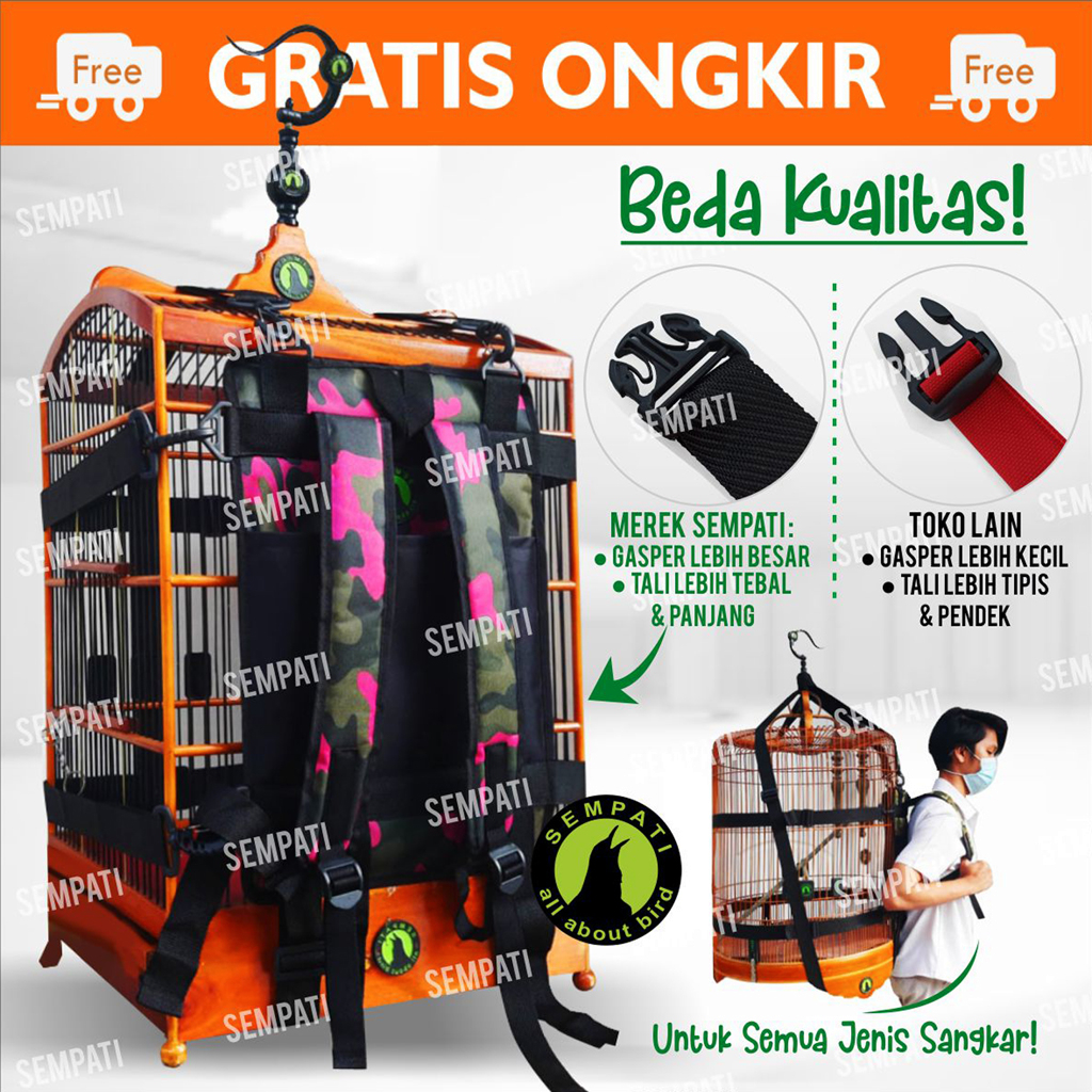 Jual Tas Sangkar Burung Tali Kotak Sempati Tas Gendong Gendongan Bawa