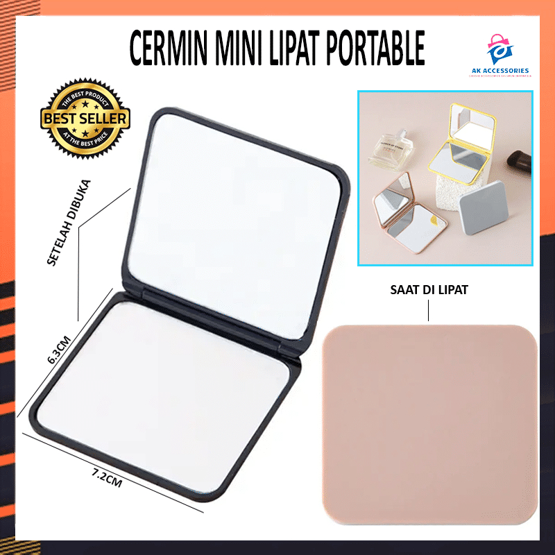 Jual Akacc Cermin Mini Lipat Portable Traveling Kaca Cermin Lipat Make Up Shopee Indonesia 9392