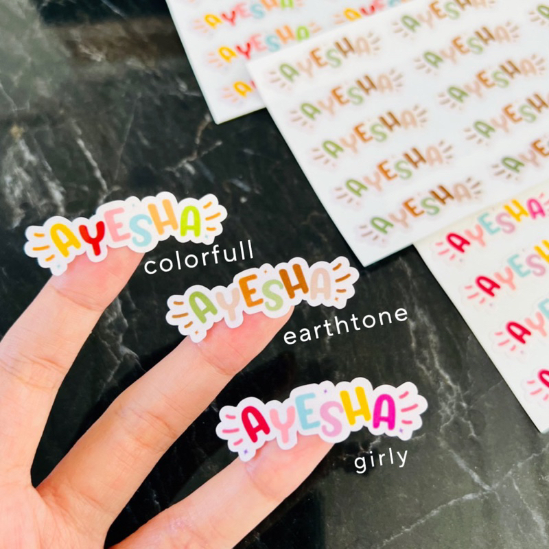 Jual STICKER LABEL NAMA PALETTE Edition CUTE NAME custom | Shopee Indonesia