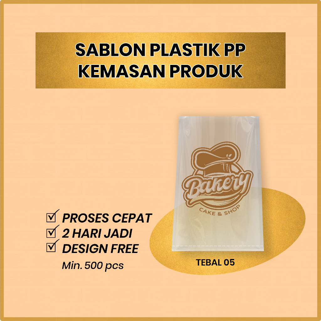 Jual SABLON PLASTIK PP KEMASAN KERIPIK, SNACK, ROTI (PROSES CEPAT 2 ...