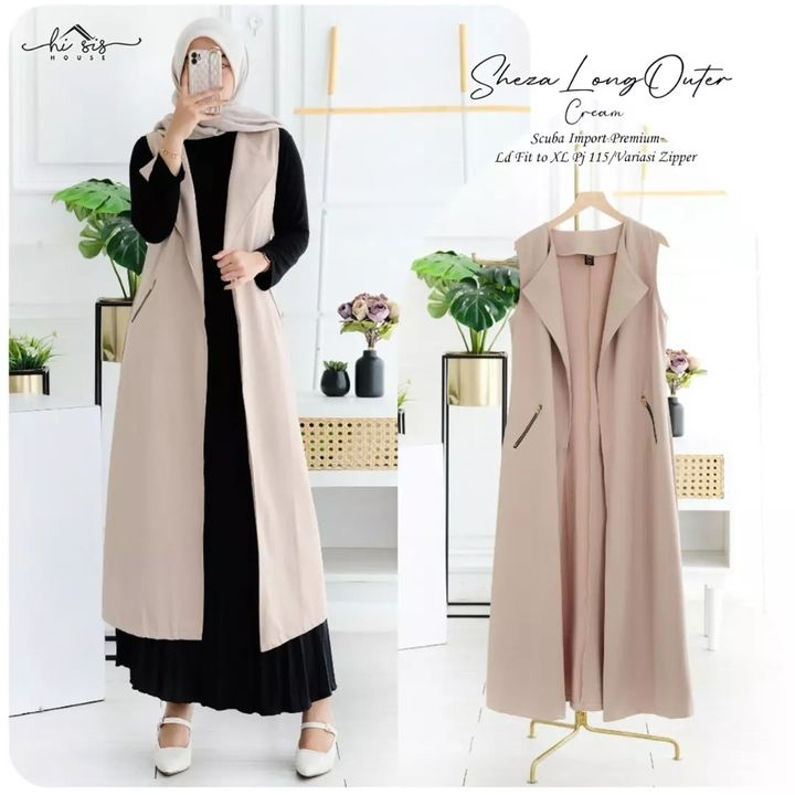 Jual Terbaru Outer Long Tunik/Tunik Rompi Panjang/Rompi Blazer ...