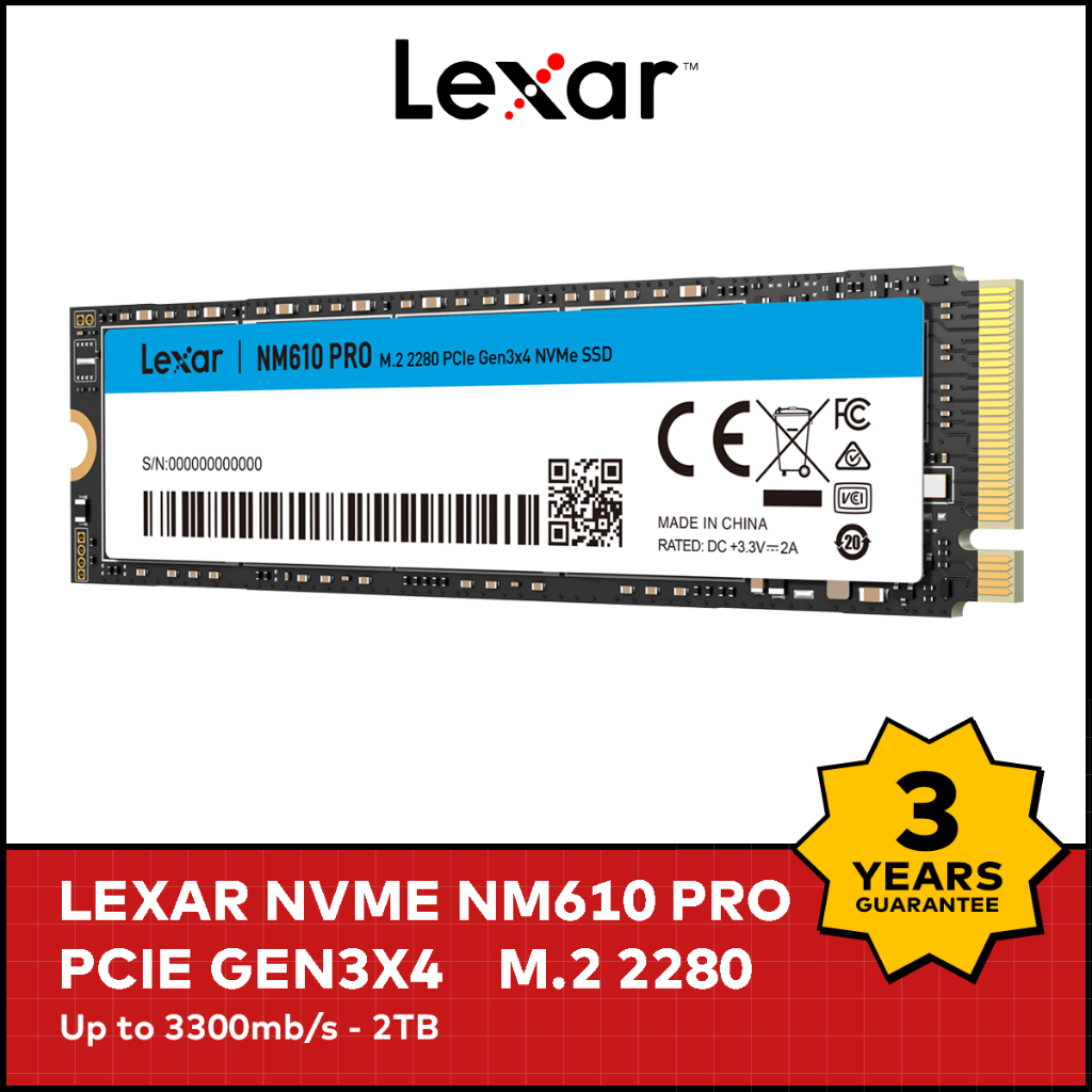 Lexar NM610 PRO 4TB（2TB×2枚） NVMe SSD Lexar® NM610PRO M.2 2280 PCIe Gen3x4 NVMe SSD | Lexar Global