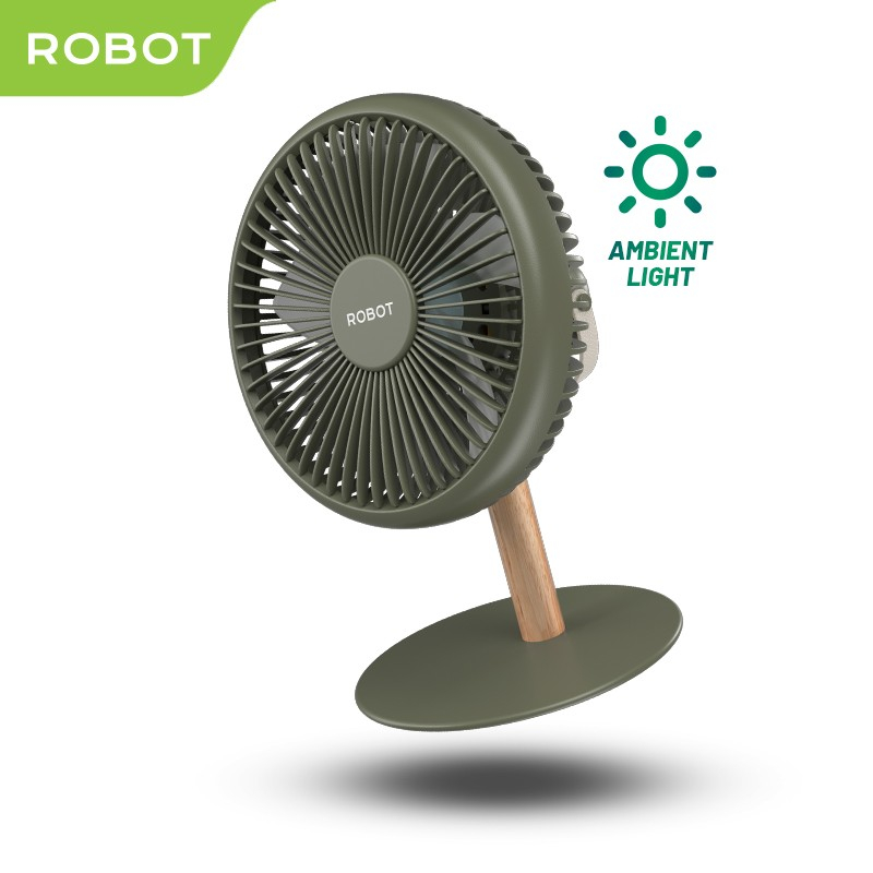 ROBOT Mini Desktop Fan RT-BF20 Kipas Meja Multifungsi Lampu Garansi