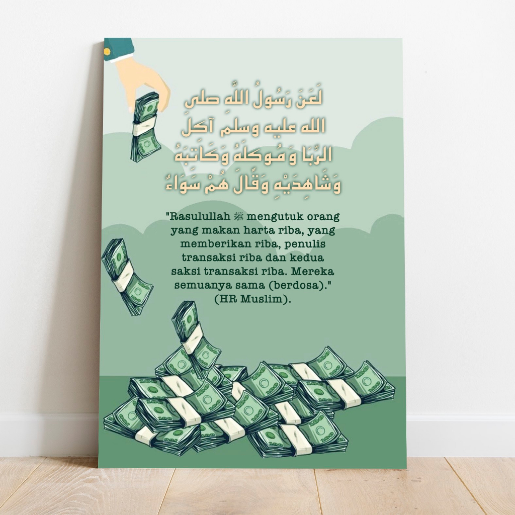 Jual Poster Makan Harta Riba Hutang Berdosa HR Muslim | Shopee Indonesia