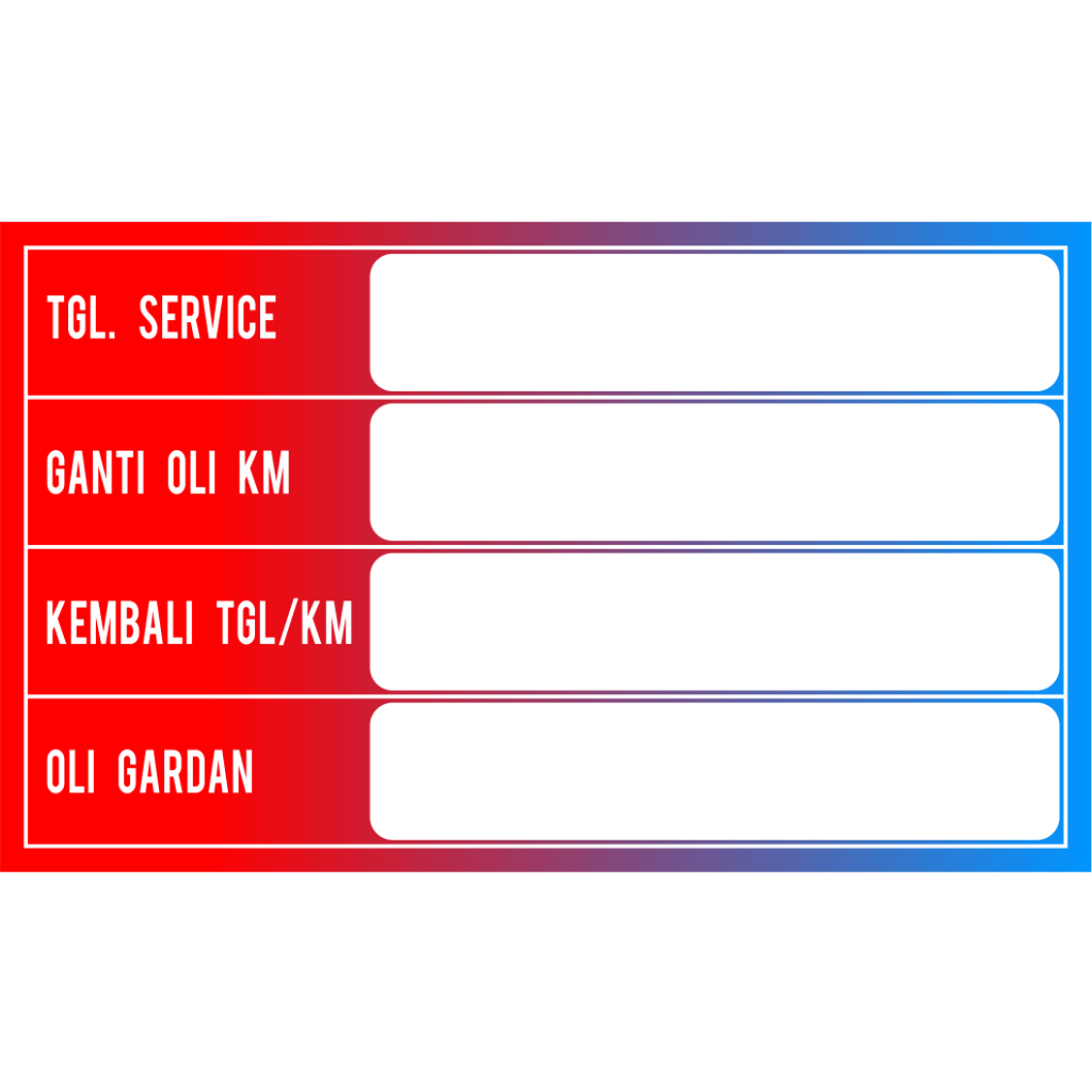Jual Paket Stiker Servis motor mobil Tanggal service ganti oli Termurah ...