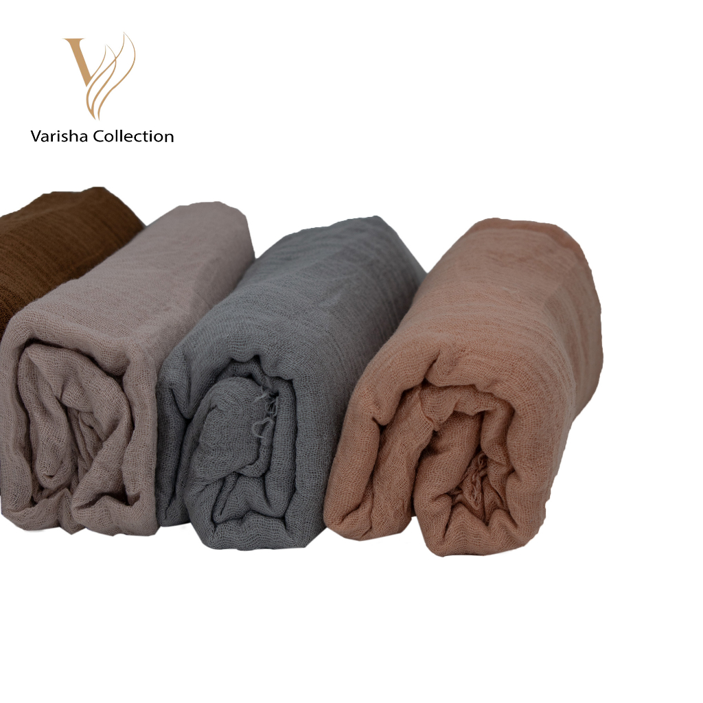 Jual VARISHA Hijab Pashmina Crinkle Shawl Cotton Jilbab / pasmina Kusut ...