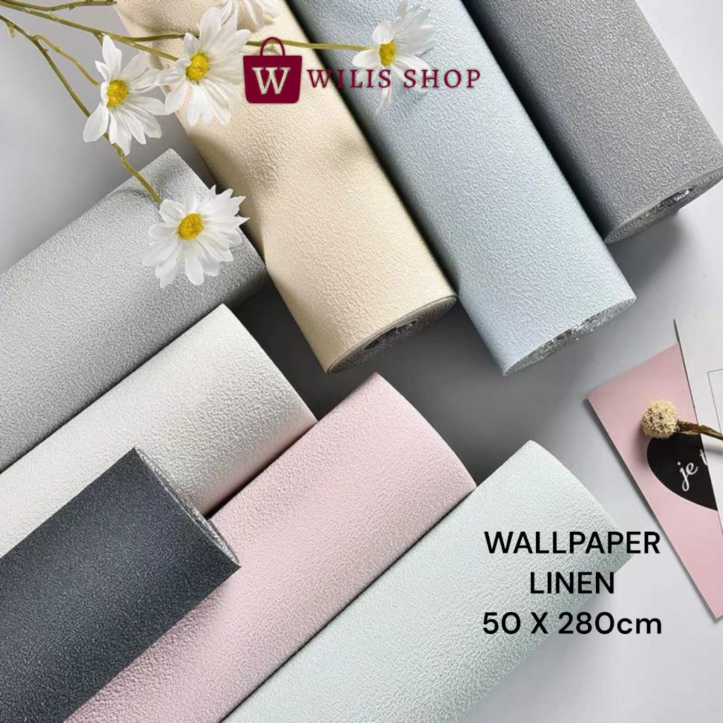Jual Wallpaper foam Linen Roll Wallpaper Dinding form Dekorasi Kamar