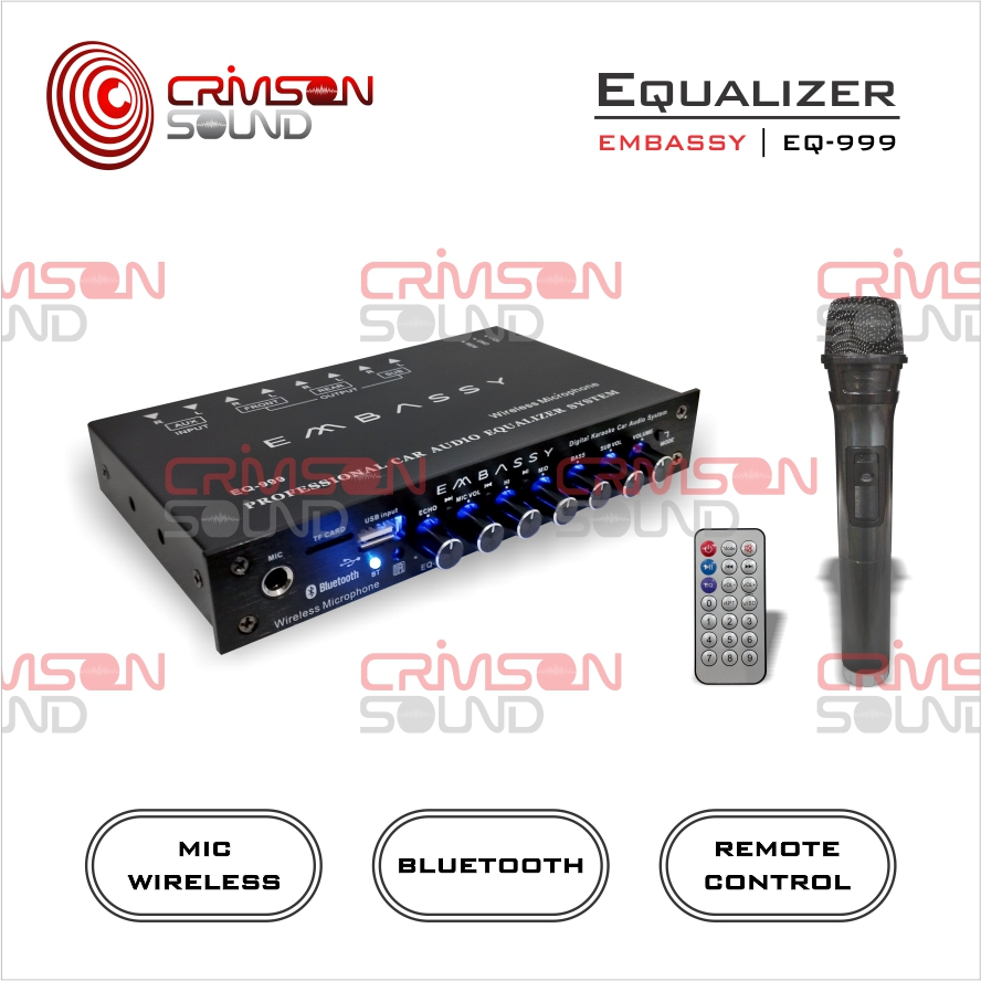 Jual PARAMETRIC EQUALIZER PREAMP KARAOKE EMBASSY EQ999 BLUETOOTH PLES MIC Shopee Indonesia