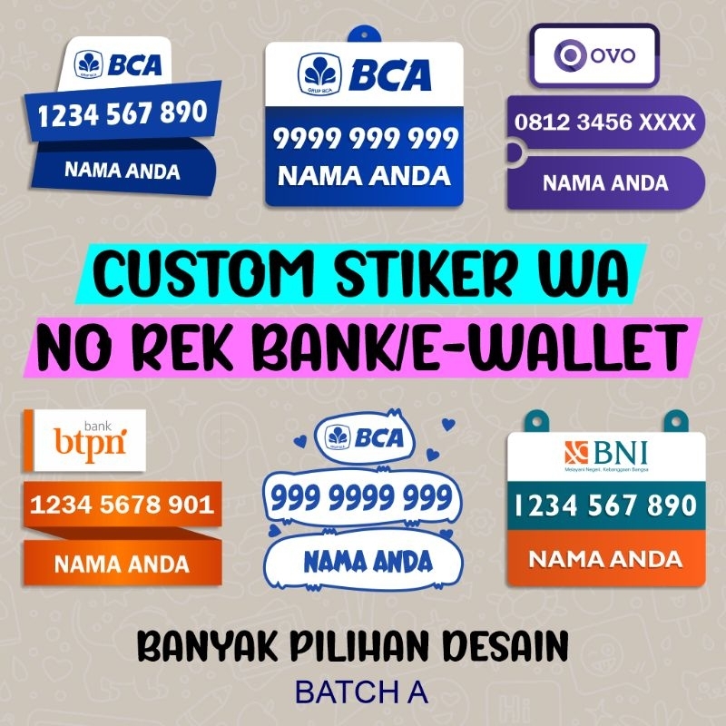 Jual Custom Sticker WA Premium No Rekening / E-wallet | Shopee Indonesia