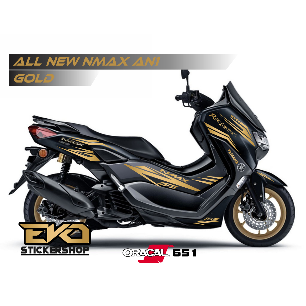 Jual STIKER ALL NEW NMAX HITAM CUTTING STICKER GOLD | Shopee Indonesia