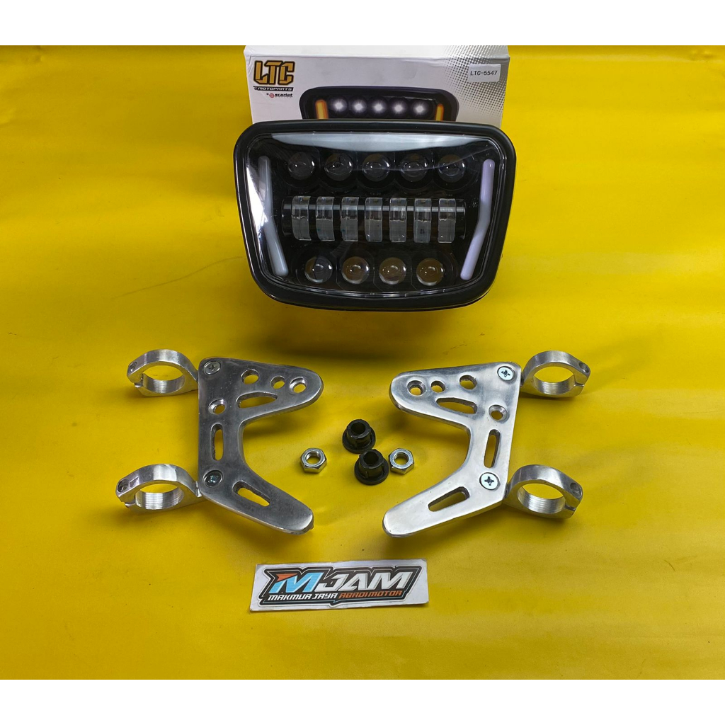 Jual lampu depan daymaker demeker Yamaha rx king new oval hitam lis