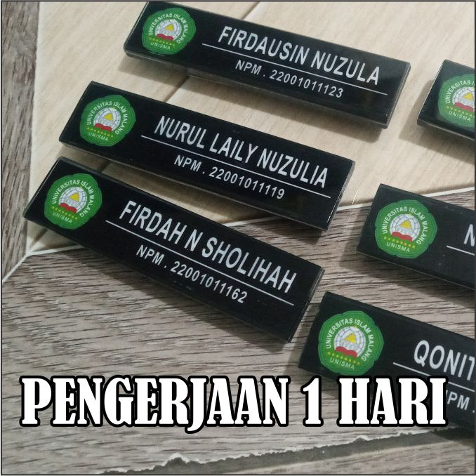 Jual Nama Dada Akrilik Name Tag Akrilik Pin Nama Dada Grosir Hari