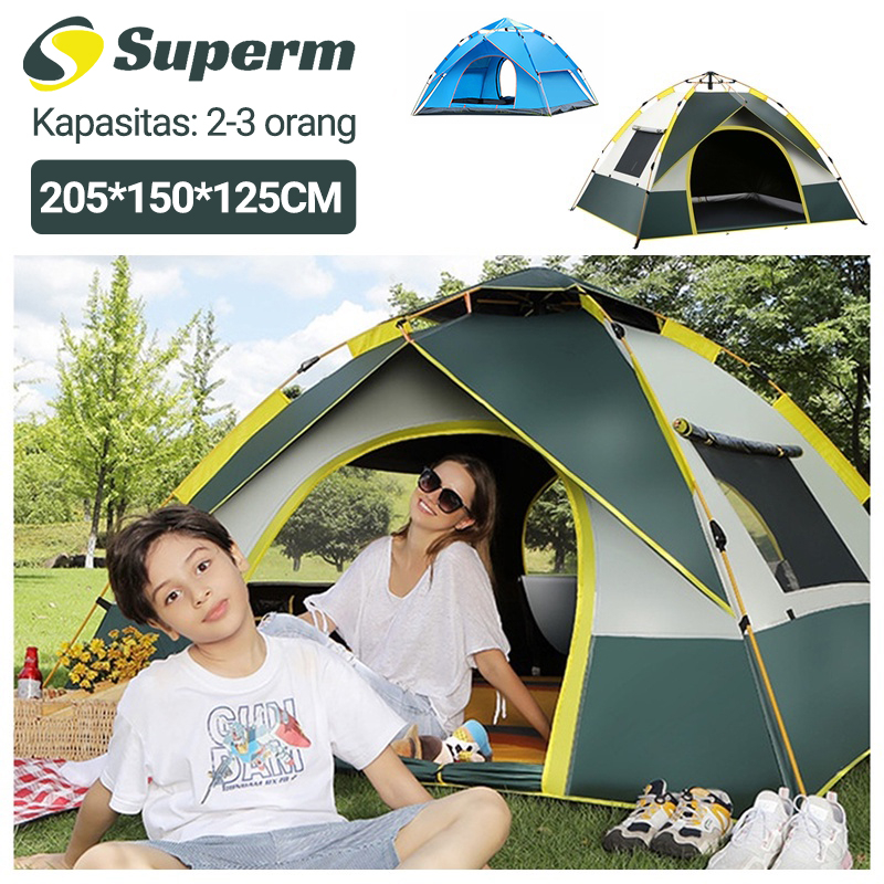 Jual Tenda Camping Kapasitas 2 3 Orang Tenda Gunung Outdoor Dan Indoor Tenda Otomatis Shopee 4576