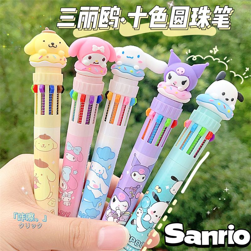 Jual [randomstuff] Pena 10 Warna Colorful Pen Motif Sanrio Unik Lucu ...