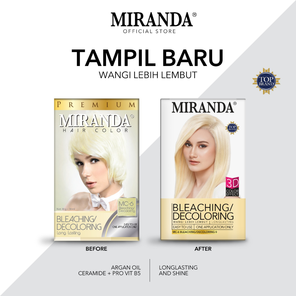 Jual Cat Pewarna Rambut Permanent Miranda Hair Color Bleaching ...