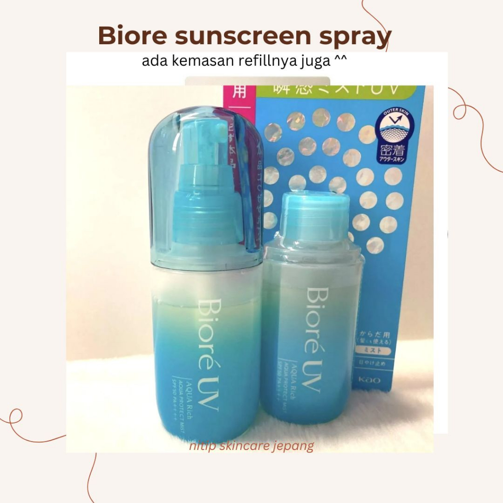 Jual biore aqua rich UV spray, lotion, tone up sunscreen original dari ...