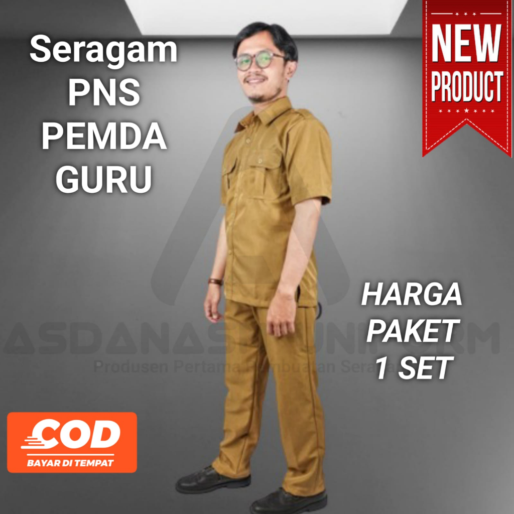 Jual Baju Seragam Pria PDH PNS PEMDA GURU warna coklat | Shopee Indonesia