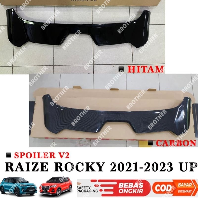 Jual Spoiler Belakang Raize Rocky 2021 2023 2024 UP V2 Hitam - Carbon ...