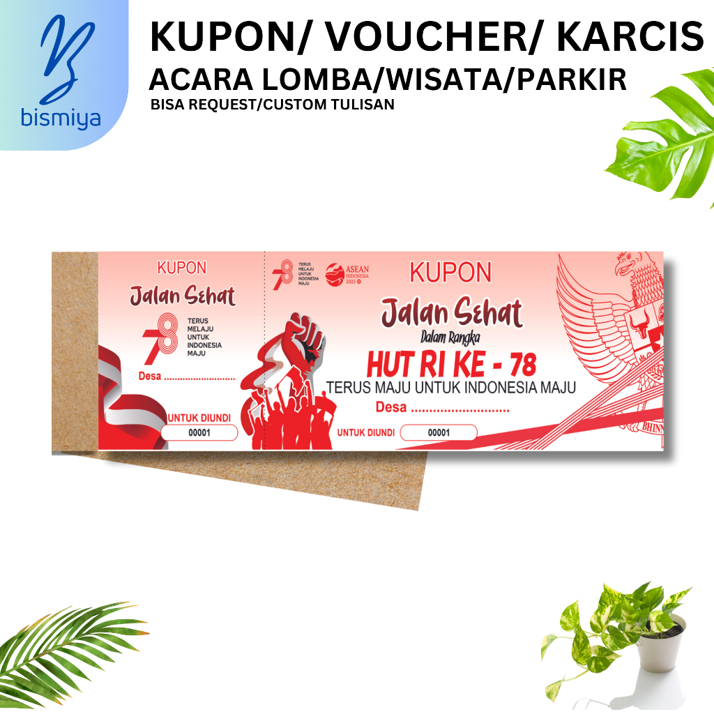 Jual Kupon Jalan sehat ,Karcis Parkir Retribusi, Tiket Wisata, Kupon ...