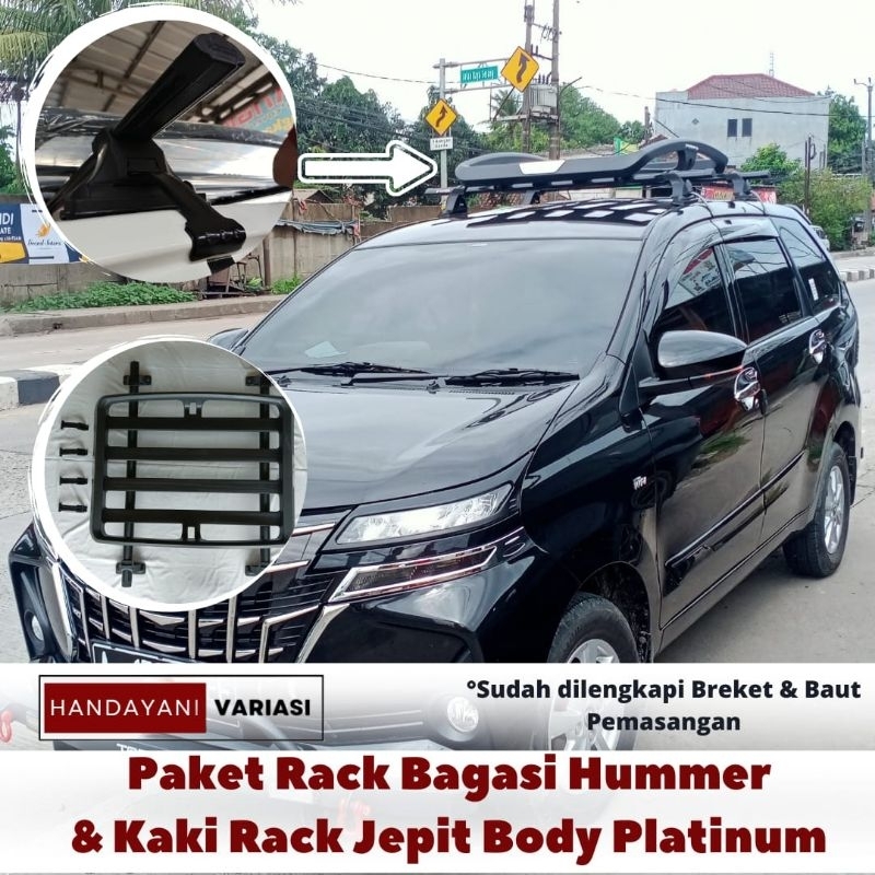 Jual Rak Bagasi Atas Mobil Hummer Plus Kaki Rack Jepit Body Platinum 2 ...