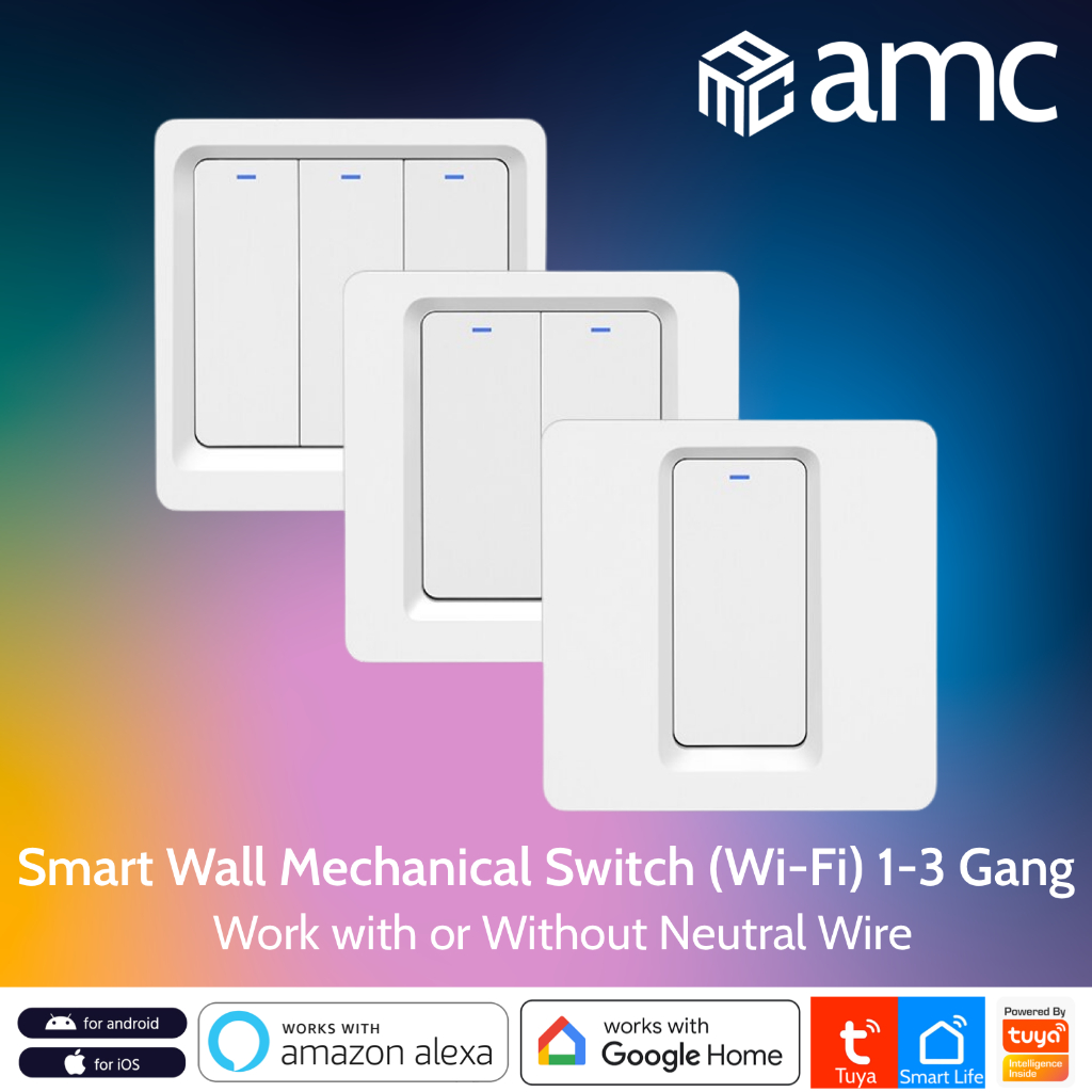 Jual AMC Tuya Smart Switch EU Saklar Lampu Rumah Pintar Wi-Fi Tombol ...